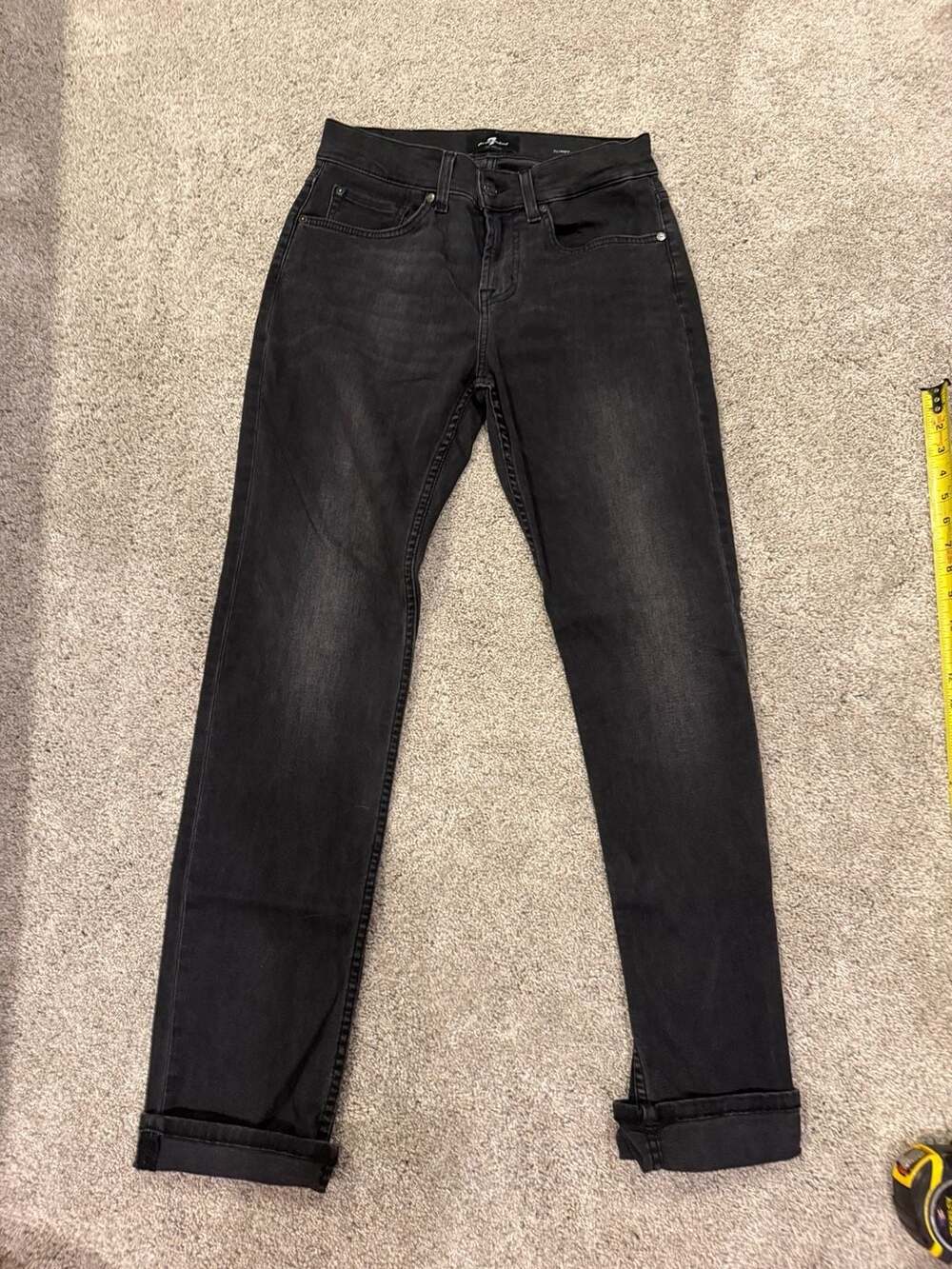 7 For All Mankind Slimmy Black Washed Denim Jeans